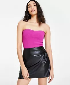 Bar Iii Women's Rib-Knit Strapless Tube Top Pink Orchid SZ XL - Picture 1 of 3