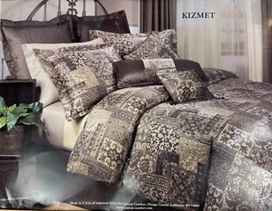 Kizmet King Duvet 4tlg Set Bettbezug 2 Kissenbezüge und Staubrüsche Braun Beige, Neu  - Bild 1 von 14