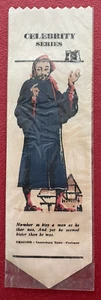 Vintage CELEBRITY SERIES Silk Bookmark Chaucer Canterbury Tales Prologue - Picture 1 of 6