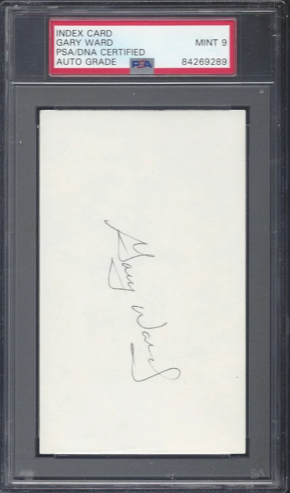 GARY WARD, 1979-90 TWINS, RANGERS, YANKEES, TIGERS, INDEX CARD, PSA/DNA MINT 9 - Image 1 of 1