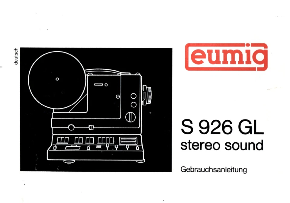 Bedienungsanleitung Manual Filmprojektor EUMIG S 926 GL Stereo Sound - Bild 1 von 1