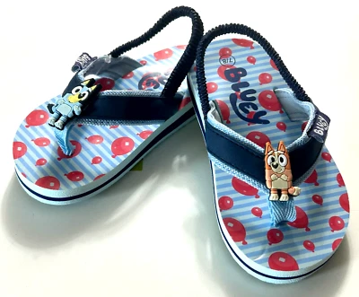 Bluey Flip Flops with Heel Strap Toddler Boy Sandals Sizes 5/6, 7/8, 9/10, 11/12 - Image 1 of 4