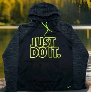 Nike Therma-Fit Hoodie Youth Boys Black/Neon Size Medium - Picture 1 of 7