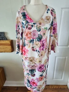Ronni Nicole Floral Midi Dress 3/4 Flutted Sleeve Uk 14 Bnwt Wedding Guest - Picture 1 of 12