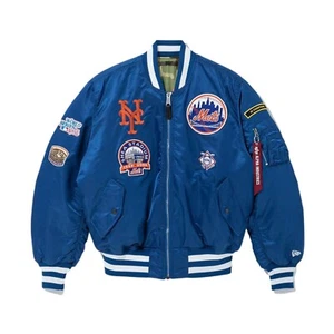 New Era Newyork Mets Alpha Industries Reversible Bomber Jacket Mens Style : 1302 - Picture 1 of 5