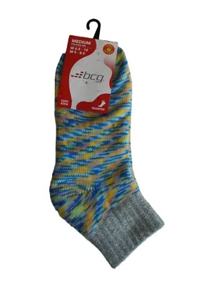 bcg Women's Quarter Length Cozy Sock Yellow/Blue Size M (Shoe Size 6.5-10) - NWT - Image 1 of 3