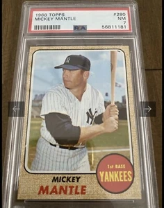 1968 Topps Mickey Mantle PSA 7 RASIERMESSER SCHARF! Schön zentriert, tolle Farbe! #280 - Bild 1 von 1