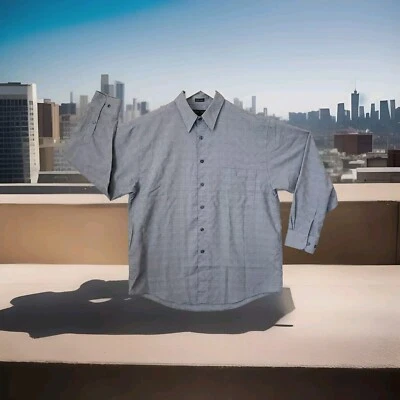 Camisa John Henry ajuste moderno ultra sensação colarinho abotoado cinza tamanho grande  - Imagem 1 de 4