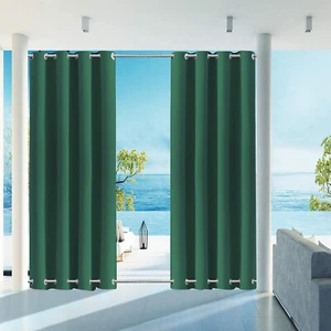 Windproof Curtains Thermal Insulated Waterproof Blackout Grommet at Top + Bottom - Picture 1 of 24