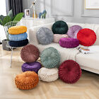 Round Velvet Pleated Cushion Couch Sofa Floor Pumpkin Throw Pillow Xmas Decor UK