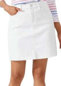 Tommy Bahama Ella Twill Denim Skirt White.  Size 12 - Picture 1 of 7