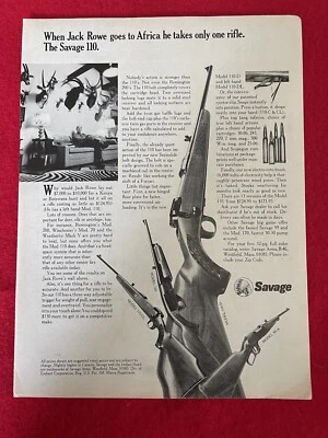 Rifle Savage 110 1972 anuncio impreso rifle de caza anuncio Foto 1 de 4