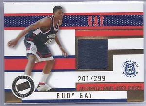 Tarjeta jersey 2006 Press Pass baloncesto Rudy Gay Connecticut Huskies #201/299 - Imagen 1 de 2
