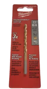 48-89-2208 11/64 Zoll x 3,2 Zoll Milwaukee TiN beschichteter Bohrer Bit Split Point - Bild 1 von 4