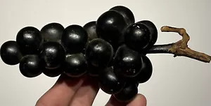 Early Vintage Italian Alabaster Stone Fruit Grapes Dark Purple Alabaster Grapes - Picture 1 of 15
