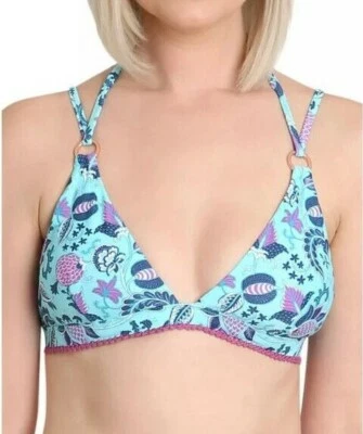 Top de bikini Nanette Lepore para mujer talla 4 cachemira floral fijación tri detalle de anillo de natación Foto 1 de 4