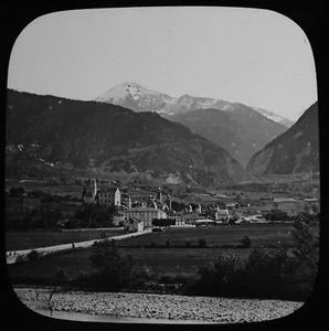 BRIEG SIMPLEN GORGE & MONT LEONE SWITZERLAND C1890 Magic Lantern Slide PHOTO - Picture 1 of 3