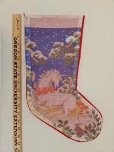 16" Stitch & Zip UNICORN Prefinished Christmas Stocking Needlepoint Canvas LTK - Picture 1 of 6