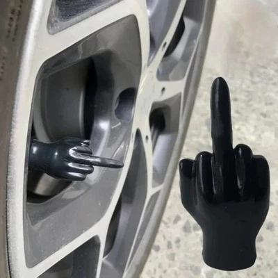 4PCS Novelty Middle Finger Valve Caps for Auto Lovers Motorcycle Valve Plug - Image 1 of 4
