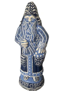 IRMA STARR SLIPWARE POTTERY SANTA FIGURE  HANDMADE CHRISTMAS RARE - Picture 1 of 12
