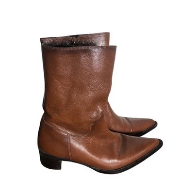 Etienne Aigner Botas Tacón Medio Cuero Marrón Talla 6.5M Foto 1 de 4