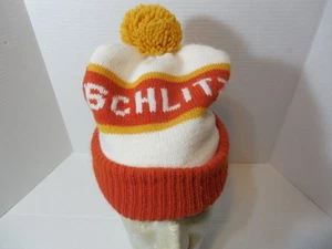 Vintage Schlitz Stocking Cap Orange & White Beer Logo Winter Classic - Picture 1 of 7