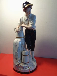 Rare Vintage Large Heavy Royal Dux Boy Gathering Water Figurine (24 by 9 by 8") - Picture 1 of 12