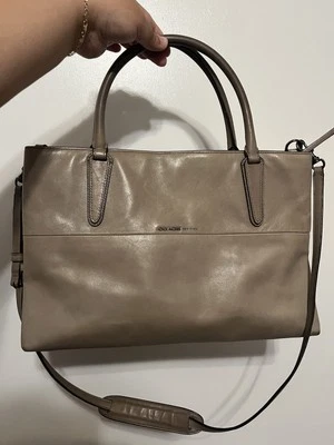 Coach 32291 Soft Borough Bag In Earth Gray Nappa Leather Convertible Satchel - Image 1 of 4