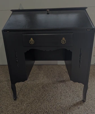 Escritorio de secretaria negro vintage Foto 1 de 4