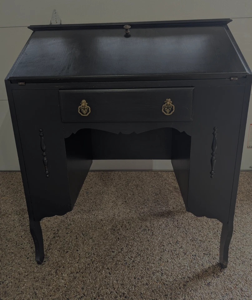 Escritorio de secretaria negro vintage Foto 1 de 4