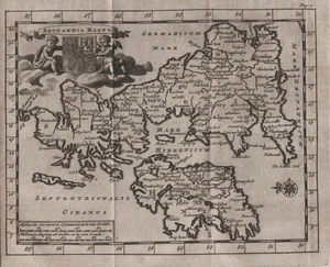 Gran Bretagna Irlanda Irlanda mappa mappa incisione van der Aa Kupferstich 1707 - Foto 1 di 1