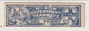Australia - Early 1d Passenger ticket N.S.W. Tramways - Picture 1 of 1