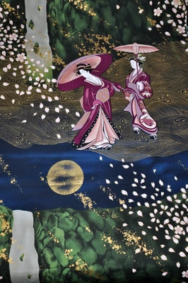 Kona Bay азиатский принт ткани дизайн: EMPE-09 2006 (OOP) 2 ярда шикарный предмет - Изображение 1 из 2