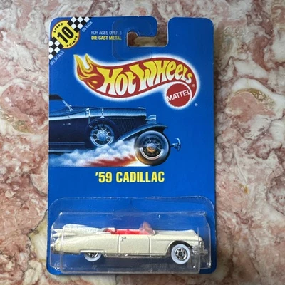 Tarjeta azul Hot Wheels Speed Points 1990 #154 '59 Cadillac blanca con pared blanca BWSp Foto 1 de 4