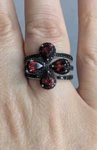 Garnet Stackable Ring Set - Picture 1 of 6