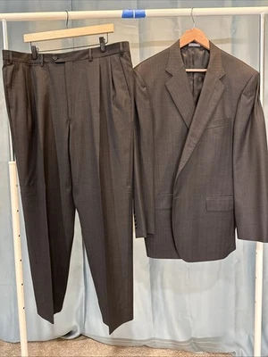 Daniel Cremieux Suit, 44R/39W, Charcoal w/ghoststripes, Loro Piana Super160 - Image 1 of 4