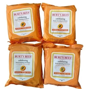 4 toallas exfoliantes de limpieza facial Burt's Bees corteza de melocotón y sauce - Imagen 1 de 1
