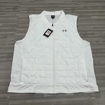 Under Armour UA Launch Insulated Vest Mens Size 3XL 1380870 White Full-Zip $90 - Image 1 of 4