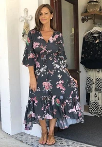 Lula Soul Osaka Tie Dress Japanese Inspired Ruby Yaya Boho Flowy Size S RRP $149 - Picture 1 of 16