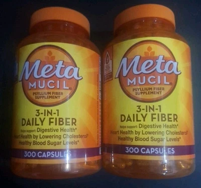 2 Suplemento diario de fibra Metamucil 3 en 1 300 cápsulas pero (600 en total) caducan: 2027+ Foto 1 de 4