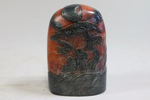 Siegelstempel geschnitzte Steinfigur signiert China (GW120) - Bild 1 von 9