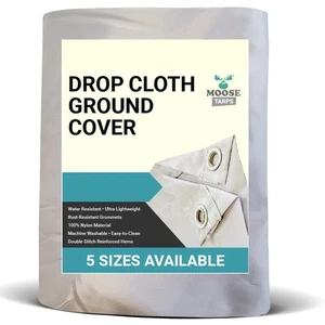 Nylon Ground Cover Lightweight Water Resistant Drop Cloth Tarp w Grommets - Picture 1 of 6