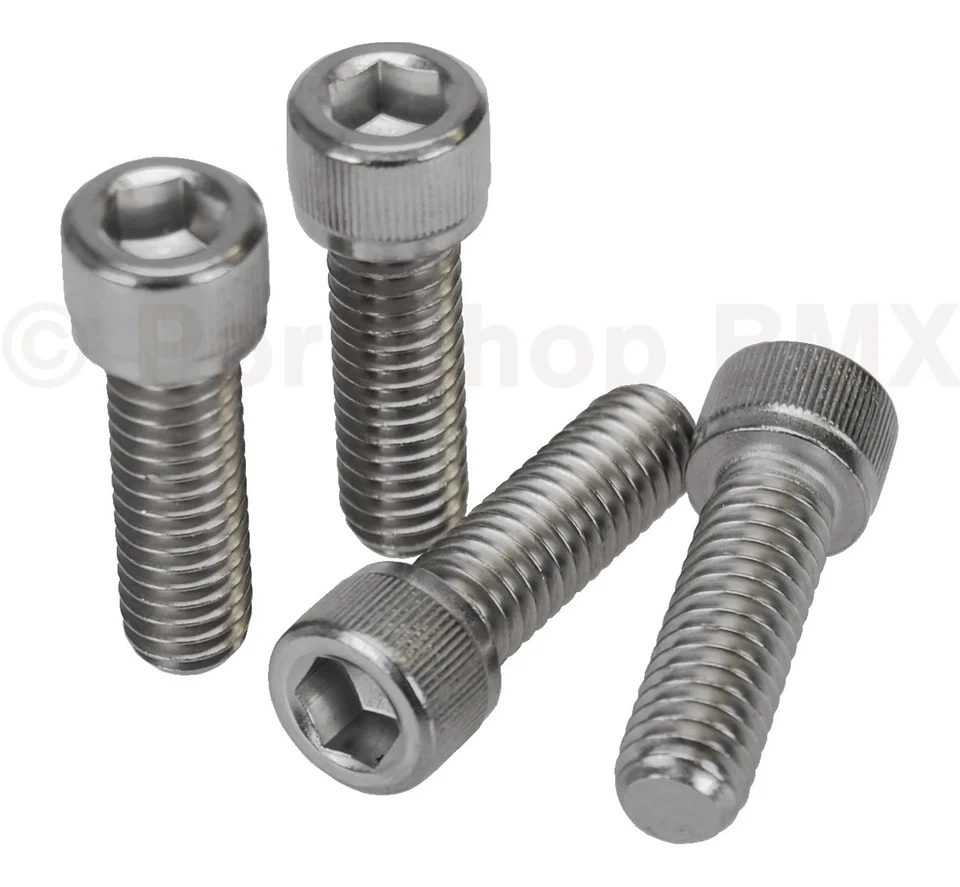 PORKCHOP BMX BMX Bicycle Stem Cap Bolts (Set of 4) 5/16" X 18T X 1" STAINLESS STEEL