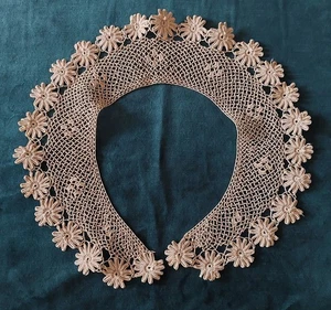 Alter Guipure Kragen aus Irland Anfang 20. Jh. Baumwolle beige - Bild 1 von 4