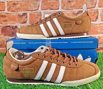 ADIDAS SAMBA 62 TRAINERS SIZE 10 BROWN LEATHER / WHITE TRIM - Image 1 of 4
