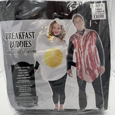 Breakfast Buddies 3pc Bacon Eggs Couples Costume Adult Standard OS NEW - Image 1 of 4