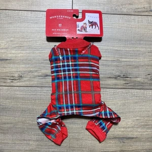 Wondershop By Target Plaid Pet Pajamas Size XS Red Blue White Green - Picture 1 of 5