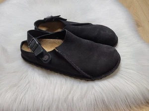 Birkenstock Lutry Premium Black Suede Clog Euro 41 Women's Size 10 Men's Size 8 - Picture 1 of 13