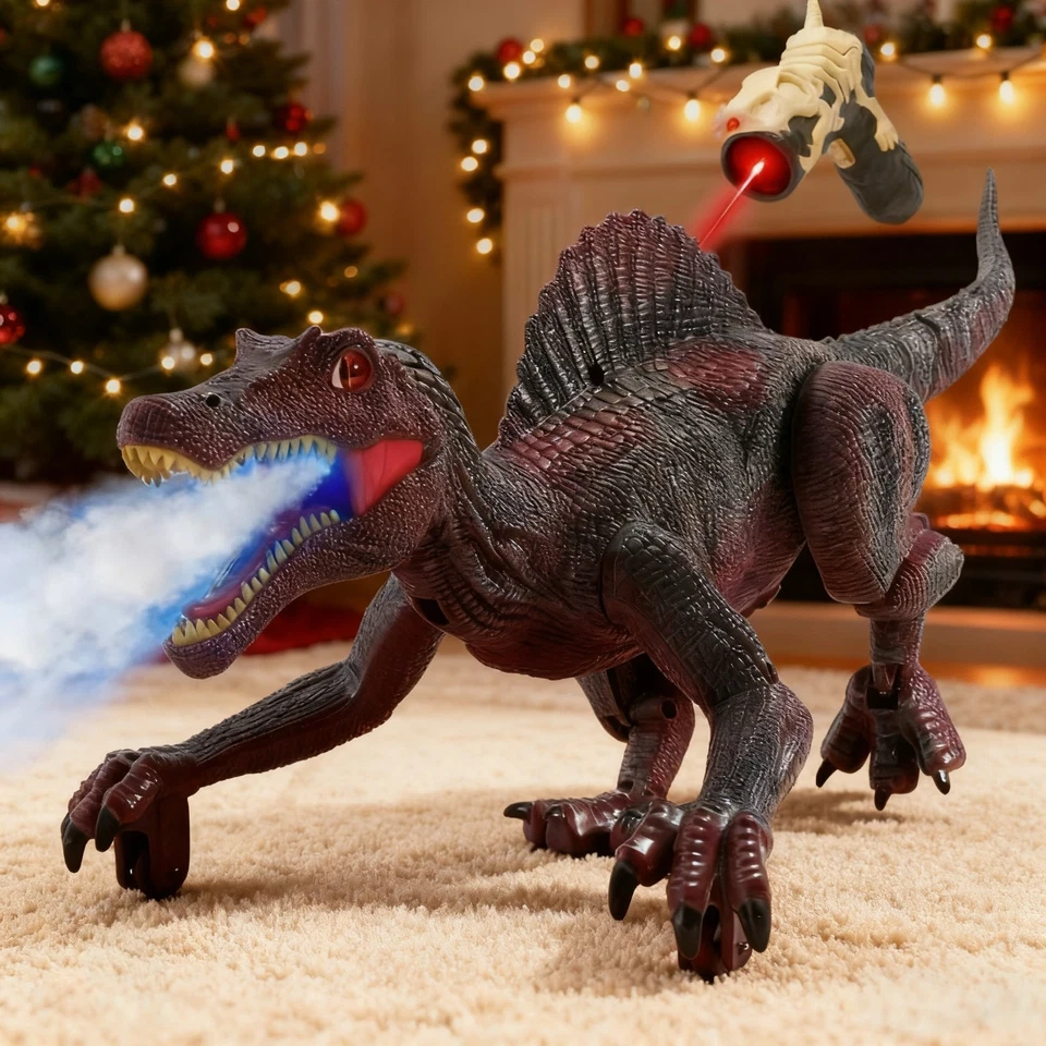 GIFT!Remote Control Dinosaur Toys Jurassic Rechargeable 2.4Ghz RC Walking Robot - Image 1 of 4