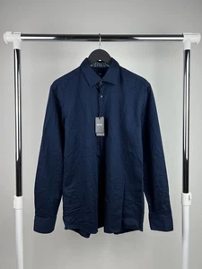 Hugo Boss Mens Shirt Large 41/16 Slim Fit Jersey Knit C Hank Soft Cotton - Picture 1 of 9